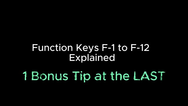 Function Keys of Computer F1 to F12 _ Computer Short Keys Explained _ Function Keys Detail