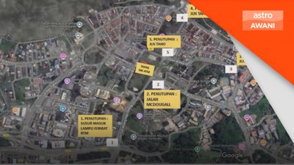 Beberapa jalan di Kuching akan ditutup pada 26 dan 27 Mac