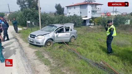 Antalya'da otomobil takla attı