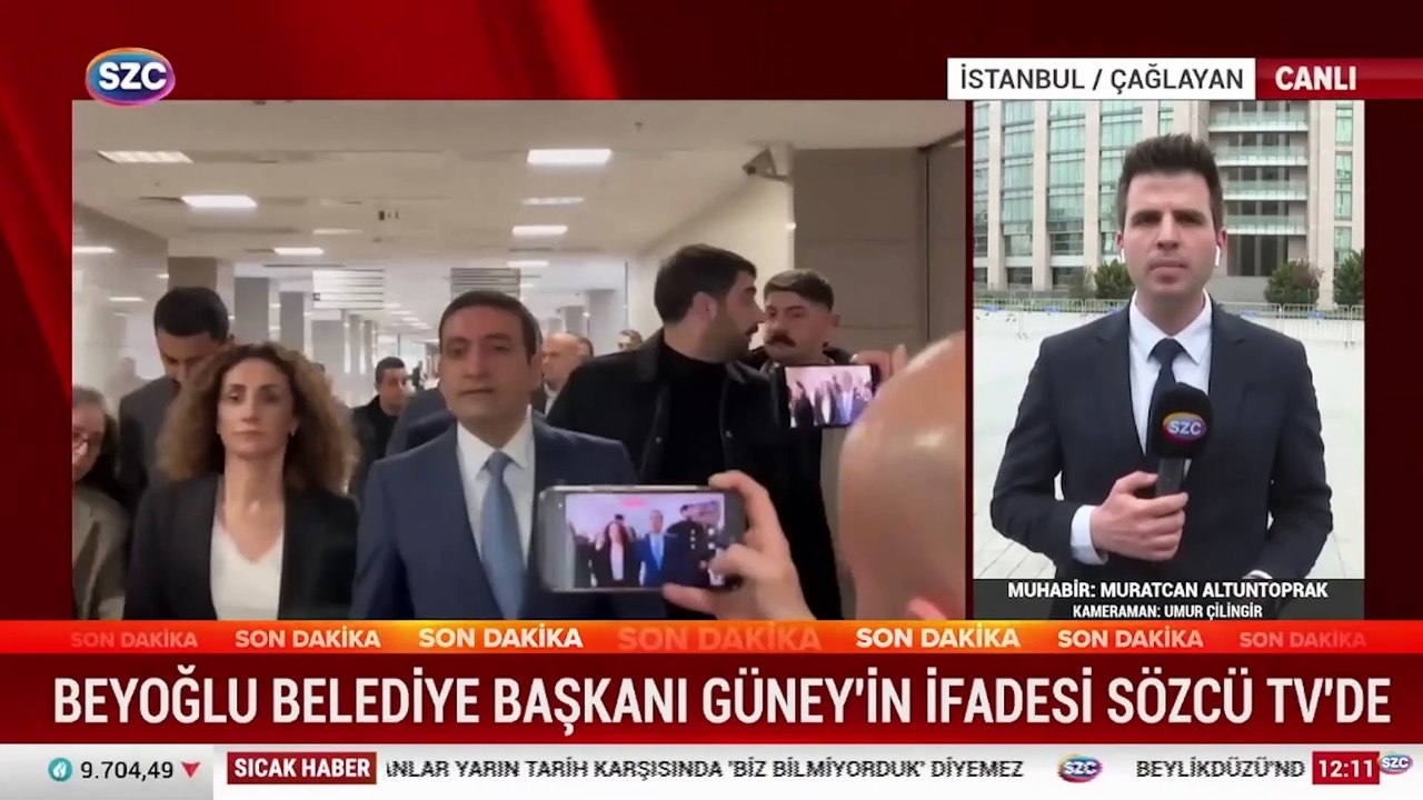 Beyoğlu Belediye Başkanı Güney'in ifadesi SÖZCÜ TV'de