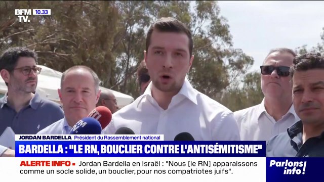 Lors de sa visite en Israël, Jordan Bardella estime que le Rassemblement national apparaît comme un bouclier contre l'antisémitisme en France
