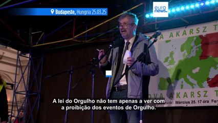 Manifestantes bloqueiam o trânsito em Budapeste em oposição à nova lei que proíbe eventos de Orgulho LGBTQ+
