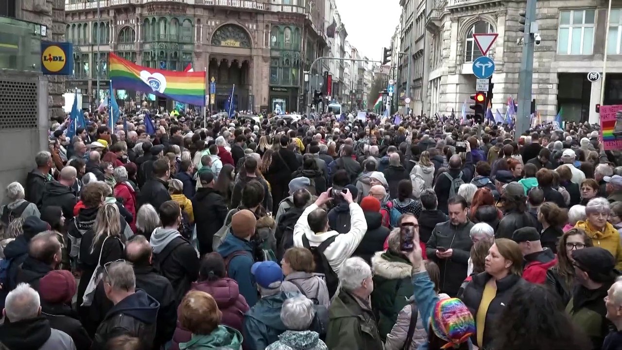 دگرباشان مجار در اعتراض به منع رژه افتخار، چند پل را در بوداپست بستند