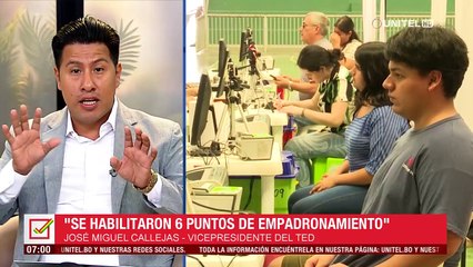 El vicepresidente del Tribunal Electoral Departamental (TED) de Santa Cruz explica el empadronamiento