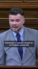 Rufián: "La diferencia entre Gaza y Auschwitz es que el mundo está a tiempo de parar lo de Gaza"