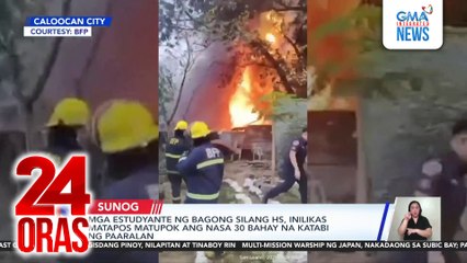 Mga estudyante ng Bagong Silang HS, inilikas matapos matupok ang nasa 30 bahay na katabi ng paaralan | 24 Oras