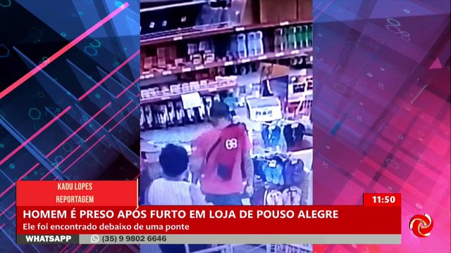 Imagens mostram furto de loja em Pouso Alegre