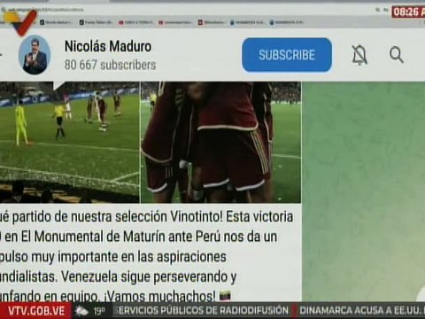 Pdte. Nicolás Maduro resalta la perseverancia de la Vinotinto en su camino hacia el mundial