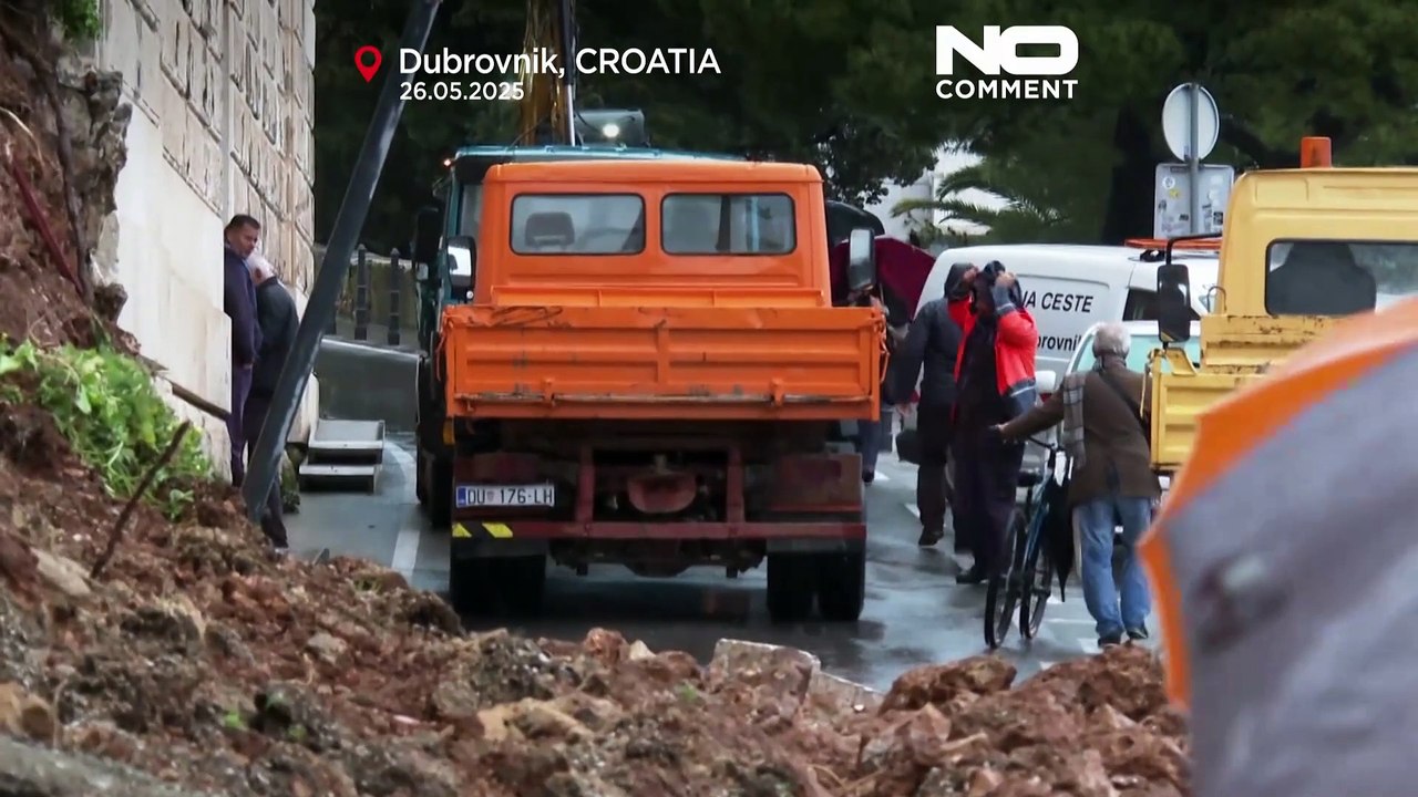 De fortes pluies provoquent des glissements de terrain et l'effondrement de murs à Dubrovnik
