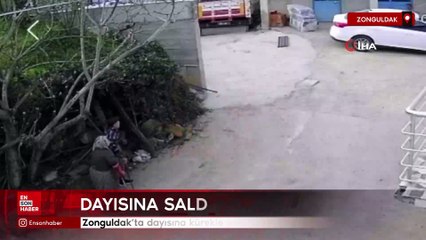 Zonguldak’ta dayısına kürekle saldırdı