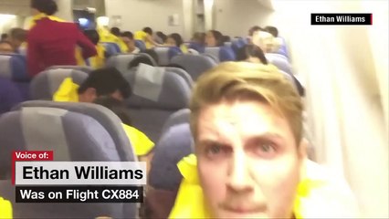 Man films inside cabin during emergency landing