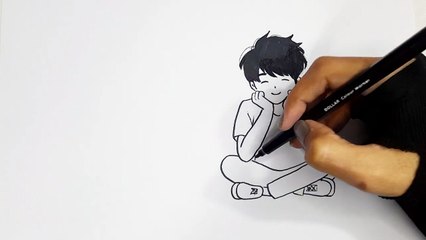 Cute couple drawing __ Easy drawing of a boy and girl