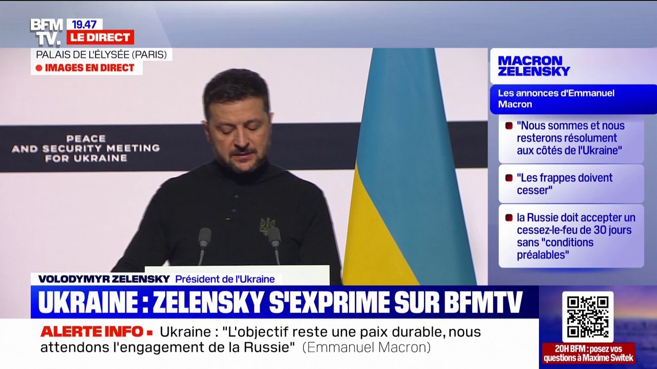 Guerre en Ukraine: "Merci à toute la France pour ce soutien inchangé", déclare Volodymyr Zelensky