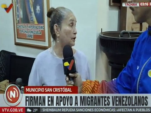 Tachirenses continúan en jornada de recolección de firmas en apoyo a migrantes venezolanos