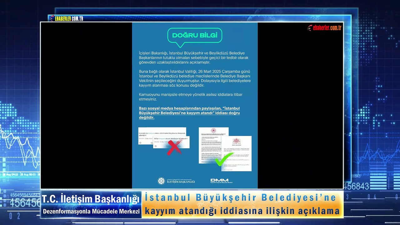 İstanbul Büyükşehir Belediyesi’ne kayyım atandığı iddiasına ilişkin açıklama