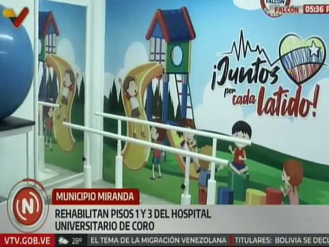 Falcón | Gobierno regional entregó rehabilitado el piso 1 y 3 del Hospital Universitario de Coro