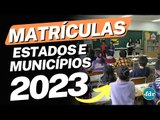 MATRÍCULAS 2023: CALENDÁRIO PARA INSCRIÇÕES ONLINE ( ESCOLA MUNICIPAL E ESTADUAL)
