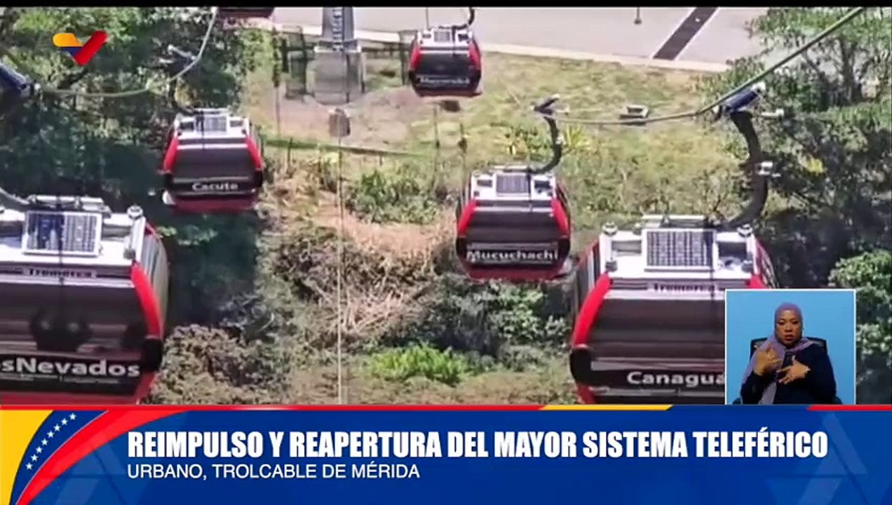 Gobierno Bolivariano realiza reapertura del Sistema Teleférico Urbano Trolcable de Mérida