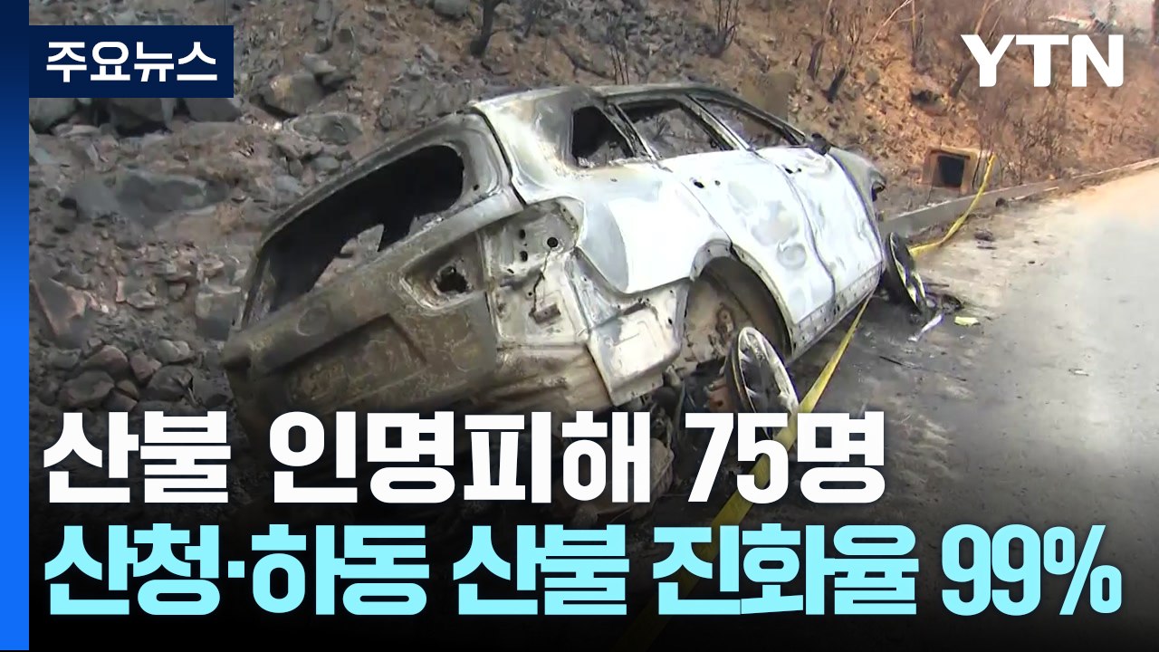 산불 인명피해 75명...산청·하동 산불 진화율 99% / YTN