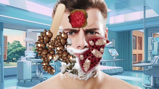 25. ASMR Remove Dog Ticks & Maggot Infected face Deep Cleaning ASMR Animation