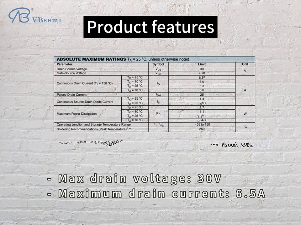 AO3410-VB is a SOT23 package N-Channel field effect MOS tube