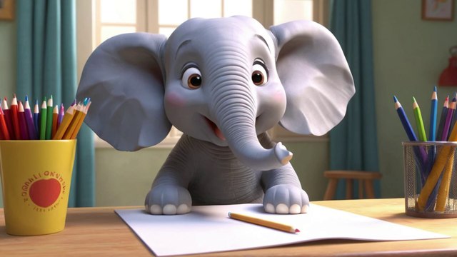 Resim Çizen Fil Çocuk Şarkısı, Sevimli fil, Minik fil, küçük fil, çocuk şarkıları, çocuk videoları