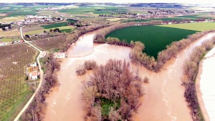Vista aérea de la situación de los ríos en Valladolid