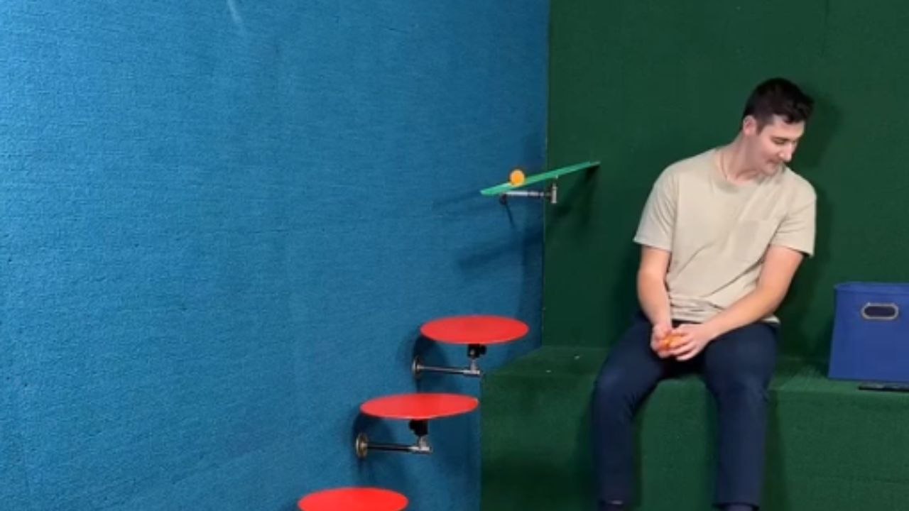 Satisfying ping pong trick shot nails the target perfectly
