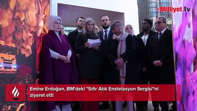 Emine Erdoğan, BM'deki Sıfır Atık Enstelasyon Sergisi ni ziyaret etti