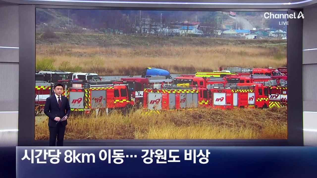 강풍 타고 시간당 8km 이동…강원도 비상