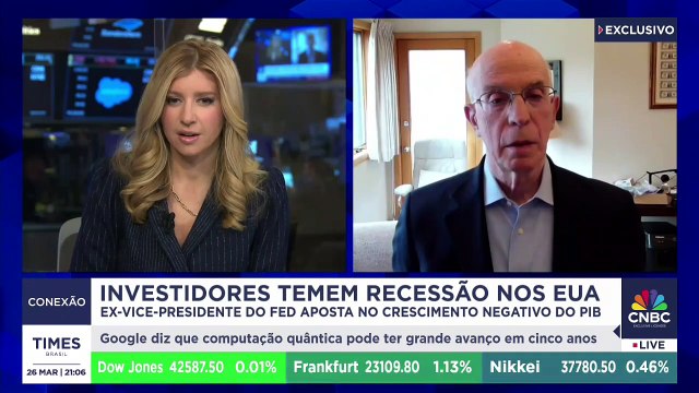 Investidores temem recessão nos EUA; ex-VP do BC norte-americano explica | CNBC BREAKING