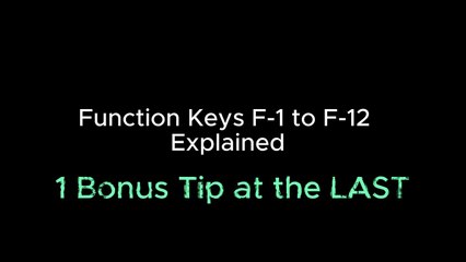 Function Keys of Computer F1 to F12 _ Computer Short Keys Explained _ Function Keys Detail