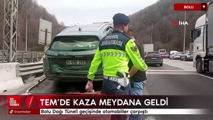 Bolu Dağı Tüneli geçişinde otomobiller çarpıştı
