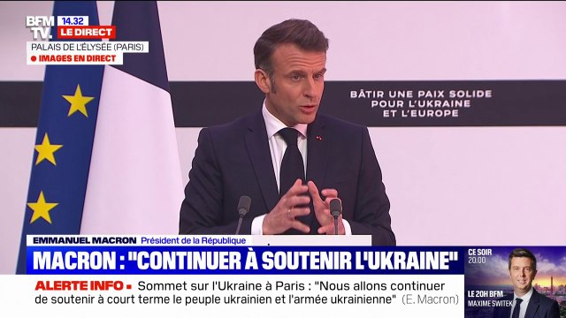 Il n'y a eu aucune réponse russe à la proposition de trêve de la part de l'Ukraine, souligne Emmanuel Macron à l'issue du sommet sur l'Ukraine à Paris