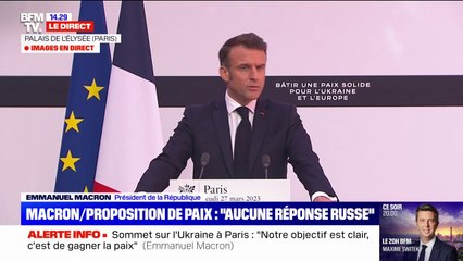 Ukraine: "Notre objectif est de gagner la paix", déclare Emmanuel Macron