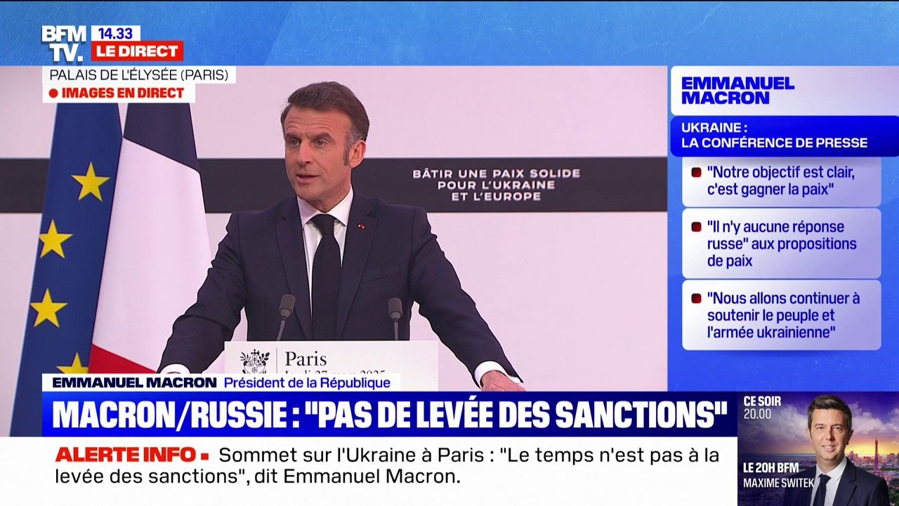 "Nous allons continuer de soutenir à court terme l'armée ukrainienne", affirme Emmanuel Macron