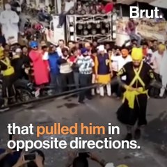 Traffic Cop Restrains 6 Motorcycles With 2 Hands