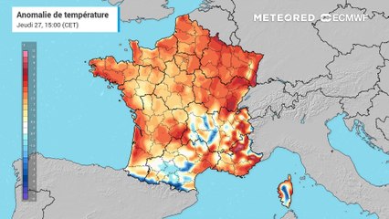 Anomalie températures en France
