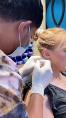 "Double the Glam: Rock a Helix + Third Lobe Combo! ✨ #earpiercing #helixpiercing #traguspiercing