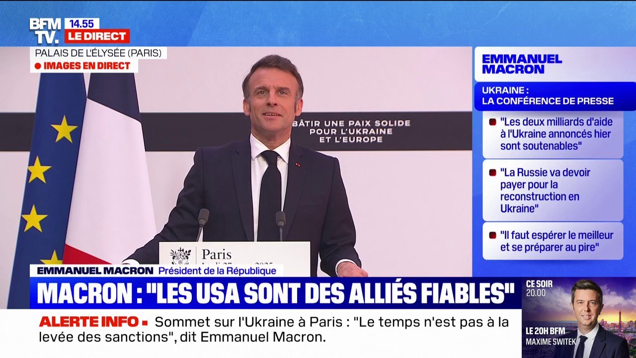 Soutien américain: "Espérer le meilleur mais se préparer au pire", affirme Emmanuel Macron
