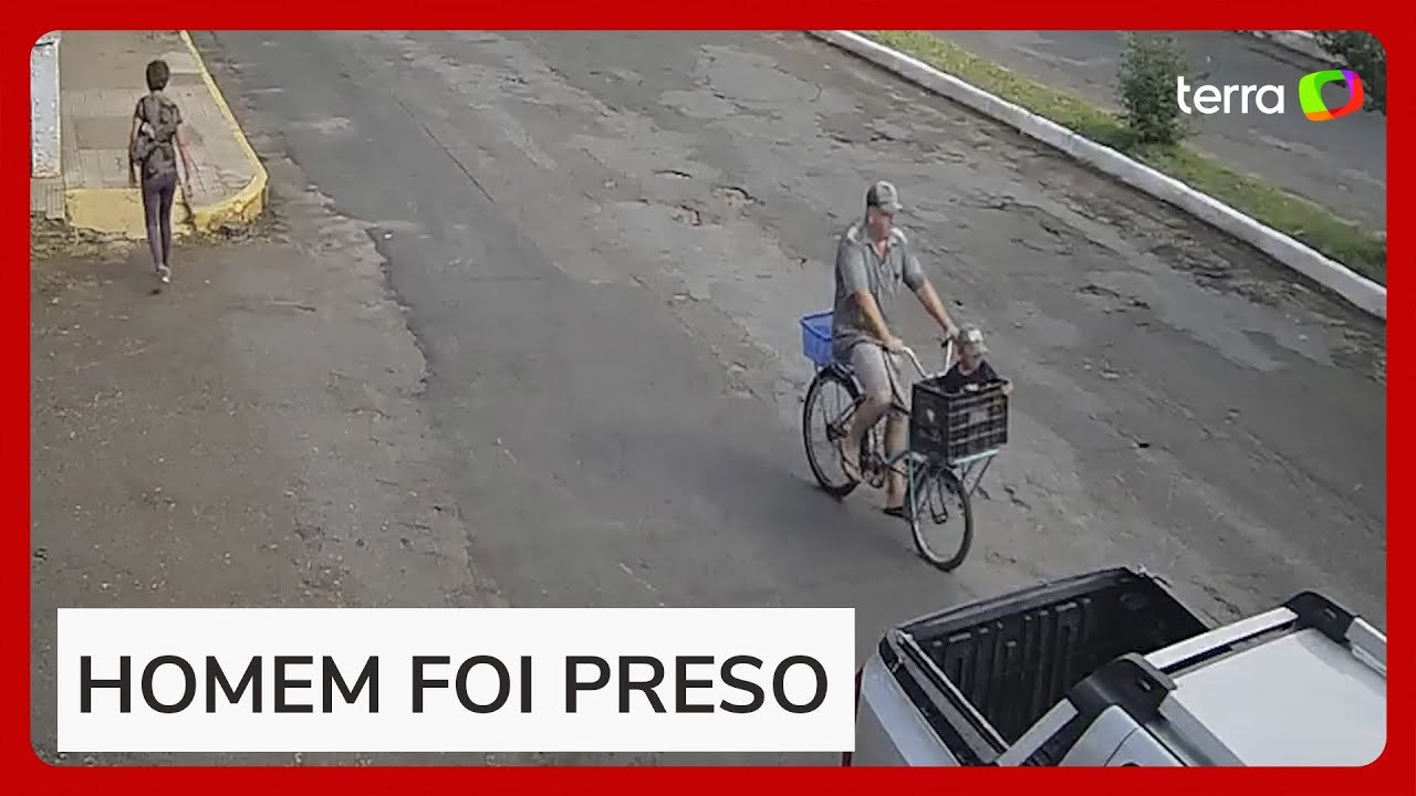 Vídeo mostra pai acusado de jogar filho de 5 anos de ponte carregando criança em bicicleta no RS