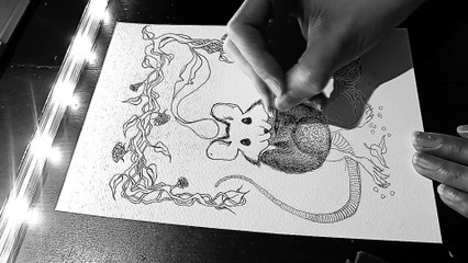 Drawing a Mouse with Ink - LIVESTREAM - Part 2