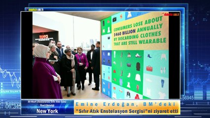 Emine Erdoğan, BM'deki "Sıfır Atık Enstelasyon Sergisi"ni ziyaret etti