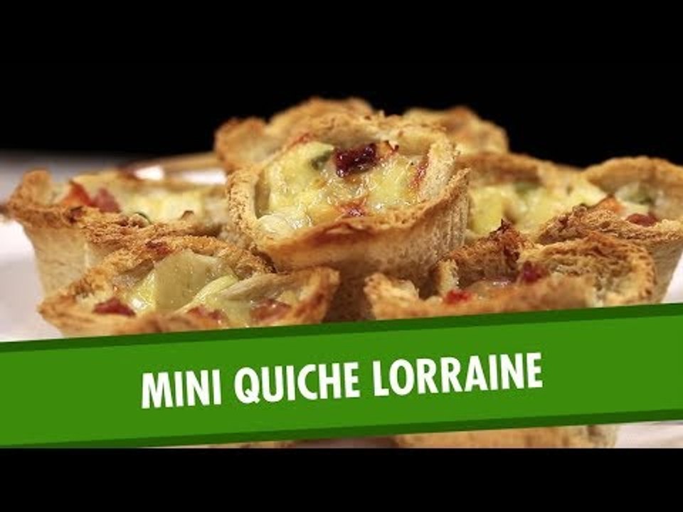 Mini quiche lorraine com pão de forma