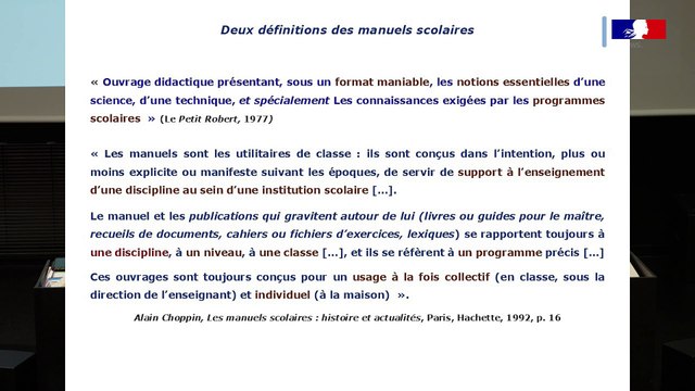 Journée d’étude – Quels livres pour quelle histoire scolaire ? – 2/12 – De la renaissance au début du XXIe siècle (part. 1)