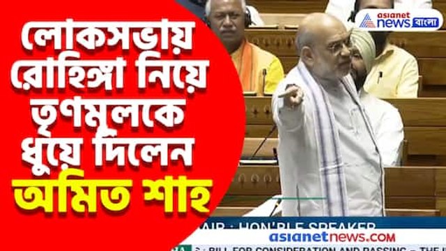 লোকসভায় রোহিঙ্গা নিয়ে তৃণমূলকে ধুয়ে দিলেন অমিত শাহ
