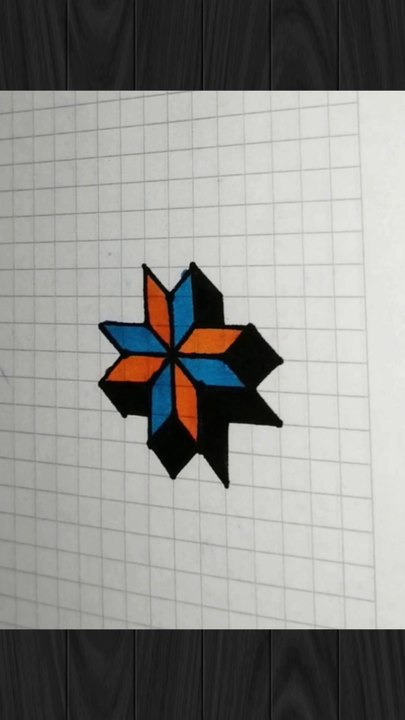(TUTORIAL #0018) 🎨🖌️🖌️ CÓMO DIBUJAR una estrella azul celeste y naranja. ¡Paso a paso!