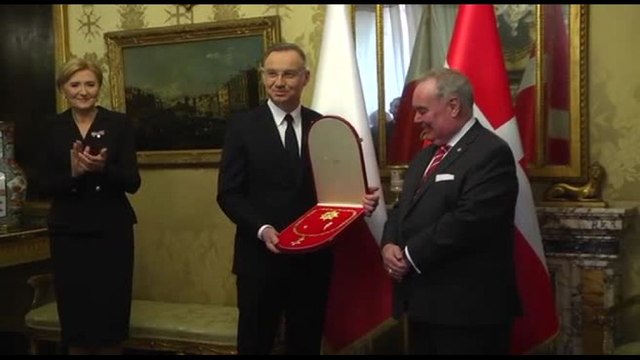 Presidente polacco Duda dal Gran Maestro dell'Ordine di Malta, Dunlap