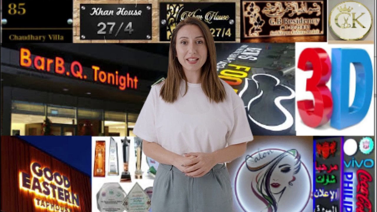 3D signboards-Neon light signs- 2D+3D Company logo and names-Islamic calligraphy-House name plates