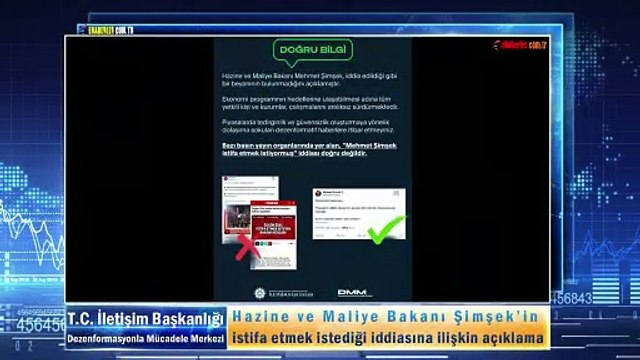 Hazine ve Maliye Bakanı Şimşek’in istifa etmek istediği iddiasına ilişkin açıklama